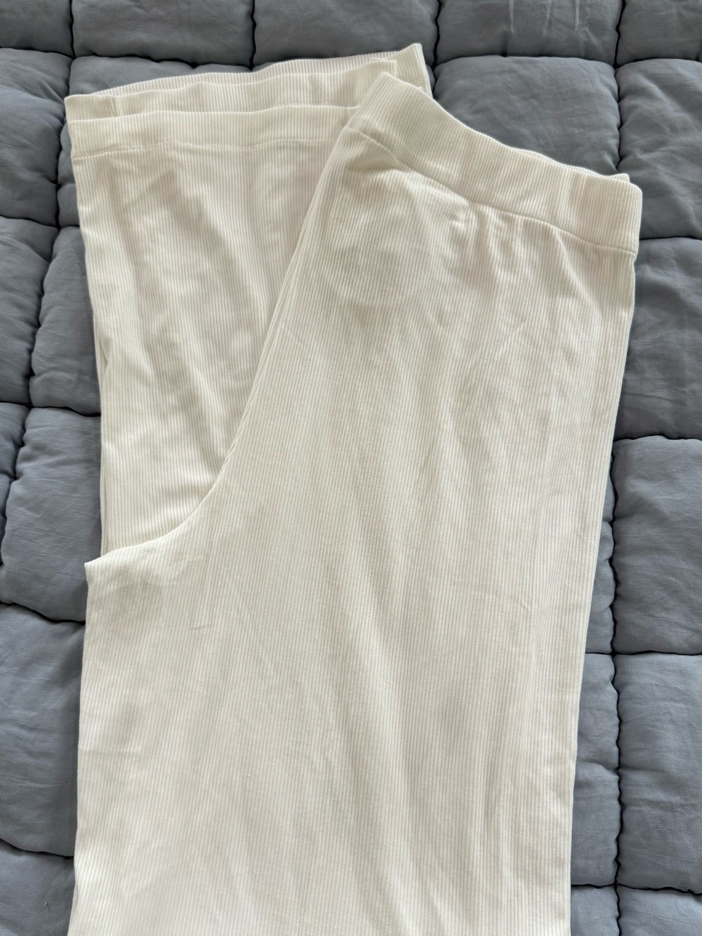 NWT SKIMS Ribbed Wide Leg Lounge Pants Ivory Size M - Picture 2 of 3